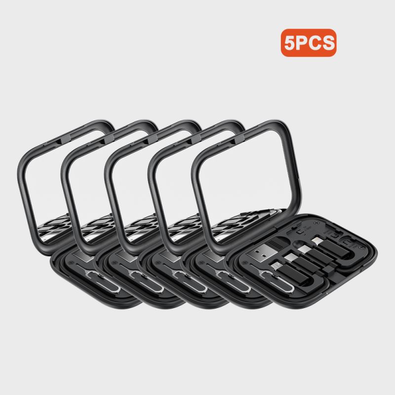 Cáp USB C sang USB C 4 trong 1 Toocki PD 60W sạc nhanh, dây cáp dữ liệu cho iPhone Xiaomi Type C Micro kèm hộp đựng.