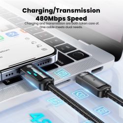 Toocki Scrolling Lighting USB Type C to USB C Cable 100W Fast Charging for iPhone 17 16 15 Samsung S25 S24 Honor Xiaomi Laptop