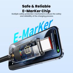 Toocki Scrolling Lighting USB Type C to USB C Cable 100W Fast Charging for iPhone 17 16 15 Samsung S25 S24 Honor Xiaomi Laptop