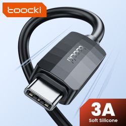Cáp USB Type C 3A silicon Toocki dành cho Xiaomi Samsung Huawei POCO, cáp Lightning cho iPhone 14 13 12 11, dây cáp điện thoại d