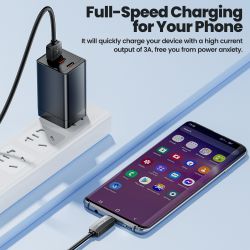 Cáp USB Type C 3A silicon Toocki dành cho Xiaomi Samsung Huawei POCO, cáp Lightning cho iPhone 14 13 12 11, dây cáp điện thoại d