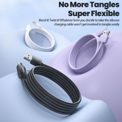 Cáp USB Type C 3A silicon Toocki dành cho Xiaomi Samsung Huawei POCO, cáp Lightning cho iPhone 14 13 12 11, dây cáp điện thoại d