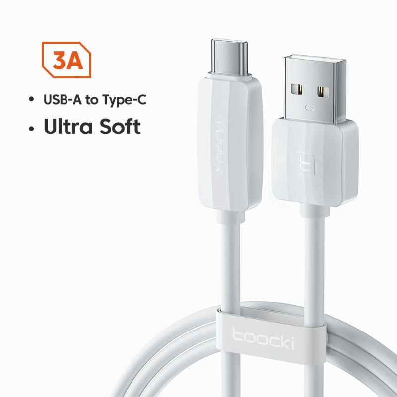 Cáp USB Type C 3A silicon Toocki dành cho Xiaomi Samsung Huawei POCO, cáp Lightning cho iPhone 14 13 12 11, dây cáp điện thoại d