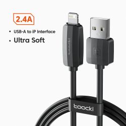 Cáp USB Type C 3A silicon Toocki dành cho Xiaomi Samsung Huawei POCO, cáp Lightning cho iPhone 14 13 12 11, dây cáp điện thoại d