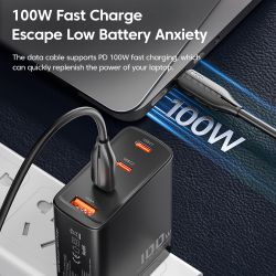 Кабель для швидкої зарядки Toocki 100W Type-C - Type-C Cale PD4.0 5A із зарядним пристроєм для Macbokk iPhone 15 Samsung Xiomi H