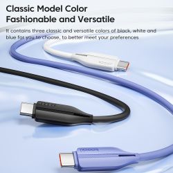 Кабель для швидкої зарядки Toocki 100W Type-C - Type-C Cale PD4.0 5A із зарядним пристроєм для Macbokk iPhone 15 Samsung Xiomi H