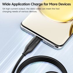 Кабель для швидкої зарядки Toocki 100W Type-C - Type-C Cale PD4.0 5A із зарядним пристроєм для Macbokk iPhone 15 Samsung Xiomi H