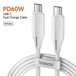 Cáp dữ liệu Toocki 100W Type C sang Type C PD4.0 5A sạc nhanh cho MacBook, iPhone 15, Samsung, Xiaomi, Huawei, Realme.