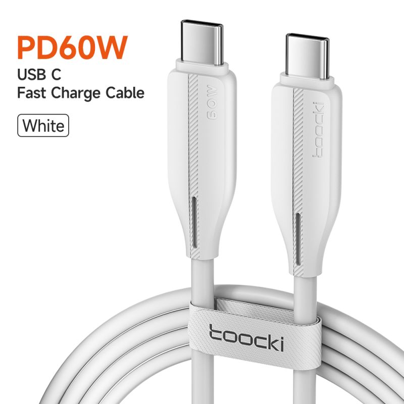 Cáp dữ liệu Toocki 100W Type C sang Type C PD4.0 5A sạc nhanh cho MacBook, iPhone 15, Samsung, Xiaomi, Huawei, Realme.