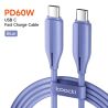 Cáp dữ liệu Toocki 100W Type C sang Type C PD4.0 5A sạc nhanh cho MacBook, iPhone 15, Samsung, Xiaomi, Huawei, Realme.