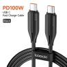 Cáp dữ liệu Toocki 100W Type C sang Type C PD4.0 5A sạc nhanh cho MacBook, iPhone 15, Samsung, Xiaomi, Huawei, Realme.