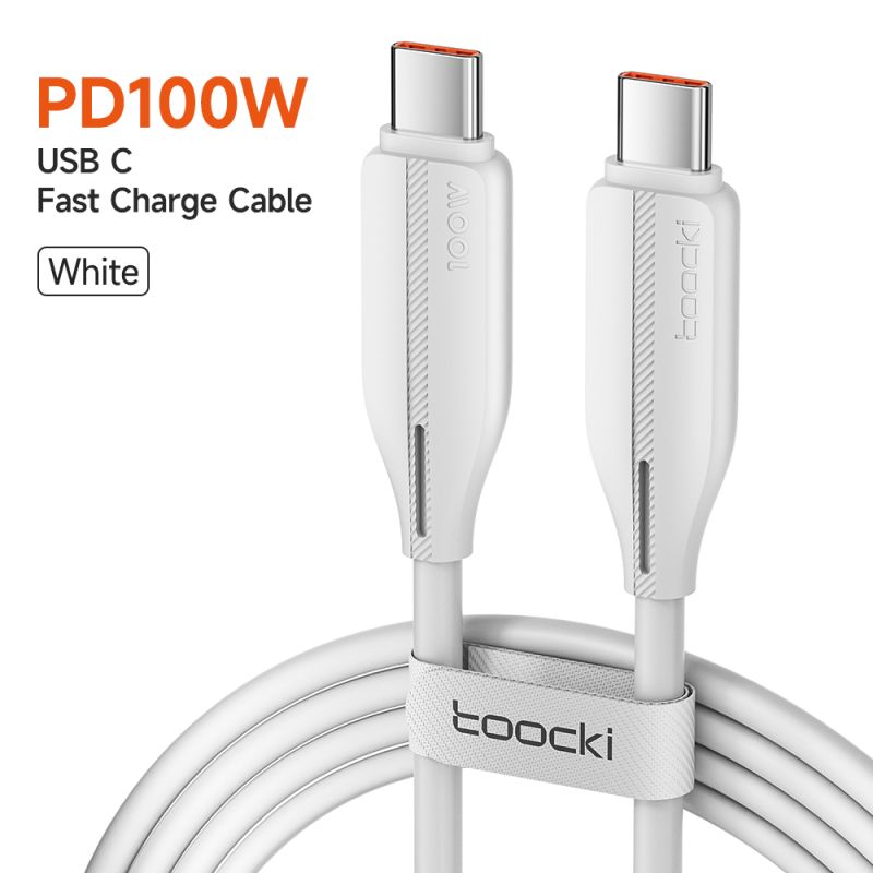 Cáp dữ liệu Toocki 100W Type C sang Type C PD4.0 5A sạc nhanh cho MacBook, iPhone 15, Samsung, Xiaomi, Huawei, Realme.