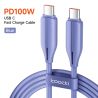 Cáp dữ liệu Toocki 100W Type C sang Type C PD4.0 5A sạc nhanh cho MacBook, iPhone 15, Samsung, Xiaomi, Huawei, Realme.