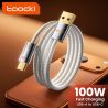 Cáp USB Type C Toocki 100W hợp kim kẽm 5A sạc nhanh cho iPhone 17 16 Samsung S25 S24 Xiaomi Huawei OPPO Oneplus