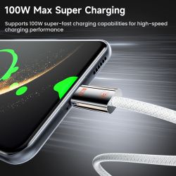 Cáp USB Type C Toocki 100W hợp kim kẽm 5A sạc nhanh cho iPhone 17 16 Samsung S25 S24 Xiaomi Huawei OPPO Oneplus