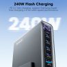 Bộ sạc nhanh Toocki 240W GaN để bàn PD3.1 140W PPS 45W màn hình kỹ thuật số, sạc USB C tốc độ cao cho Laptop, iPhone 17 16, Sams
