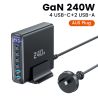 Bộ sạc nhanh Toocki 240W GaN để bàn PD3.1 140W PPS 45W màn hình kỹ thuật số, sạc USB C tốc độ cao cho Laptop, iPhone 17 16, Sams