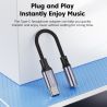 Cáp âm thanh Toocki Type C sang jack 3.5mm cho tai nghe, cáp Aux USB C, bộ chuyển đổi tai nghe 3.5mm dành cho Xiaomi Huawei OPPO