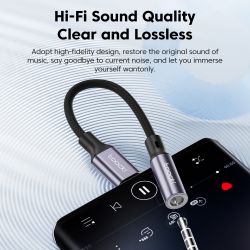 Cáp âm thanh Toocki Type C sang jack 3.5mm cho tai nghe, cáp Aux USB C, bộ chuyển đổi tai nghe 3.5mm dành cho Xiaomi Huawei OPPO