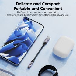 Cáp âm thanh Toocki Type C sang jack 3.5mm cho tai nghe, cáp Aux USB C, bộ chuyển đổi tai nghe 3.5mm dành cho Xiaomi Huawei OPPO