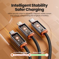 Cáp Toocki 3/5 chiếc 3 trong 1 Micro USB C Lightning dùng để sạc cho iPhone, Samsung, Xiaomi, Realme, Huawei, dây cáp đa năng.