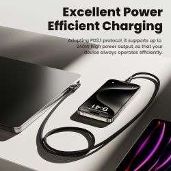 Cáp USB C sang Type C 90 độ Toocki 240W PD3.1 QC4.0 Sạc nhanh cho Laptop iPhone 16 15 Samsung Xiaomi Oneplus