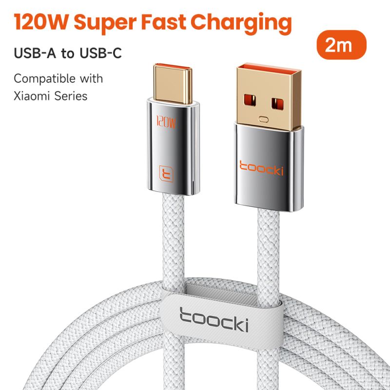 Cáp USB C Toocki cho Xiaomi Redmi 120W 6A, sạc nhanh Mi Turbo Charge, cáp Type C cho Xiaomi 15 14 13 Ultra Pro Redmi K80