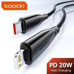 Kabel USB-C Lightning Toocki PD20W do szybkiego ładowania iPhone'a 14, 13, 12 Pro Max i iPada, typ C, do szybkiego ładowania Lig