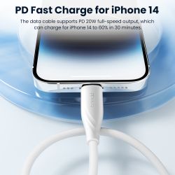 Kabel USB-C Lightning Toocki PD20W do szybkiego ładowania iPhone'a 14, 13, 12 Pro Max i iPada, typ C, do szybkiego ładowania Lig