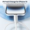 Kabel USB-C Lightning Toocki PD20W do szybkiego ładowania iPhone'a 14, 13, 12 Pro Max i iPada, typ C, do szybkiego ładowania Lig