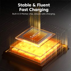Cáp sạc điện thoại trên ô tô Toocki Spring 100W USB C sang USB Type-C dạng ống lồng, tương thích với Macbook, iPhone 15, Samsung