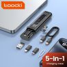 Toocki 5-in-1 OTG-Adapter-Kit: Kompakter USB-C-Adapter, Micro-USB-C-Lightning-Konverter, SIM-/TF-Karten-Aufbewahrungsbox für iPh
