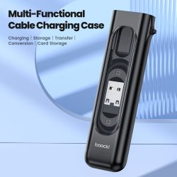 Toocki 5-in-1 OTG-Adapter-Kit: Kompakter USB-C-Adapter, Micro-USB-C-Lightning-Konverter, SIM-/TF-Karten-Aufbewahrungsbox für iPh