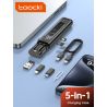 Toocki 5-in-1 OTG-Adapter-Kit: Kompakter USB-C-Adapter, Micro-USB-C-Lightning-Konverter, SIM-/TF-Karten-Aufbewahrungsbox für iPh