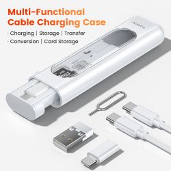 Bộ chuyển đổi OTG 5 trong 1 Toocki nhỏ gọn, bộ chuyển đổi USB C Micro Type C Lightning, hộp đựng thẻ SIM TF cho iPhone và Samsun