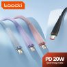 Cáp chuyển đổi USB Type-C sang Lightning bằng silicon Toocki X11 dành cho iPhone 14 13 12 11 Pro Max, sạc nhanh 20W, dây sạc USB