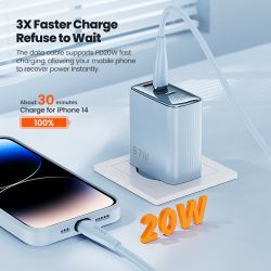 Cáp chuyển đổi USB Type-C sang Lightning bằng silicon Toocki X11 dành cho iPhone 14 13 12 11 Pro Max, sạc nhanh 20W, dây sạc USB