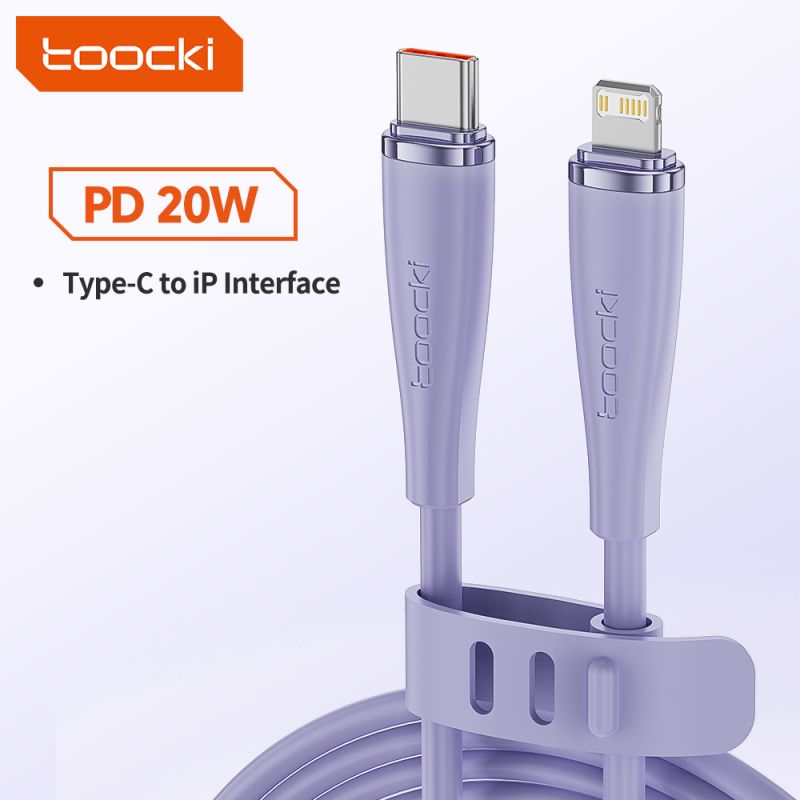 Cáp chuyển đổi USB Type-C sang Lightning bằng silicon Toocki X11 dành cho iPhone 14 13 12 11 Pro Max, sạc nhanh 20W, dây sạc USB