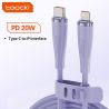 Cáp chuyển đổi USB Type-C sang Lightning bằng silicon Toocki X11 dành cho iPhone 14 13 12 11 Pro Max, sạc nhanh 20W, dây sạc USB