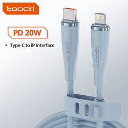 Cáp chuyển đổi USB Type-C sang Lightning bằng silicon Toocki X11 dành cho iPhone 14 13 12 11 Pro Max, sạc nhanh 20W, dây sạc USB