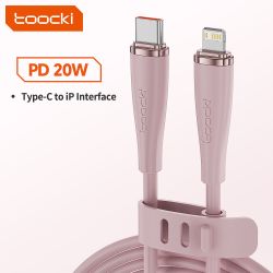Cáp chuyển đổi USB Type-C sang Lightning bằng silicon Toocki X11 dành cho iPhone 14 13 12 11 Pro Max, sạc nhanh 20W, dây sạc USB