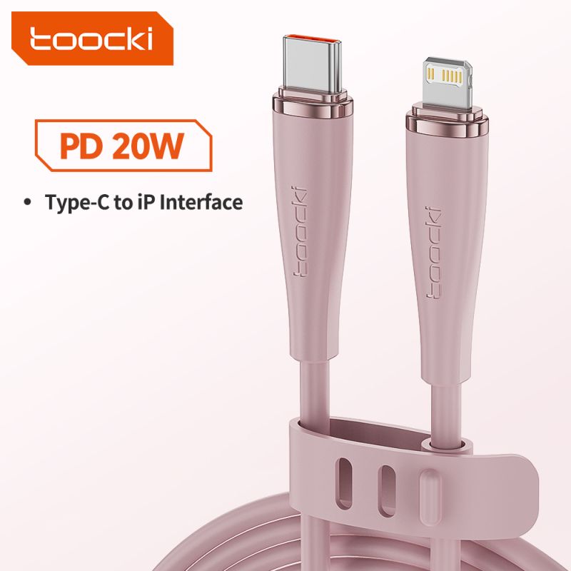 Cáp chuyển đổi USB Type-C sang Lightning bằng silicon Toocki X11 dành cho iPhone 14 13 12 11 Pro Max, sạc nhanh 20W, dây sạc USB