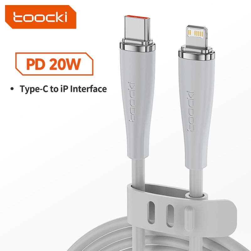 Cáp chuyển đổi USB Type-C sang Lightning bằng silicon Toocki X11 dành cho iPhone 14 13 12 11 Pro Max, sạc nhanh 20W, dây sạc USB