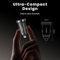 Bộ sạc ô tô Toocki 30W sạc nhanh USB Type C PD QC3.0 dành cho iPhone Samsung Xiaomi Huawei Honor Realme.