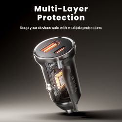 Bộ sạc ô tô Toocki 30W sạc nhanh USB Type C PD QC3.0 dành cho iPhone Samsung Xiaomi Huawei Honor Realme.