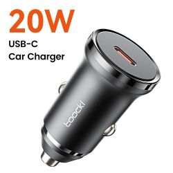 Bộ sạc ô tô Toocki 30W sạc nhanh USB Type C PD QC3.0 dành cho iPhone Samsung Xiaomi Huawei Honor Realme.