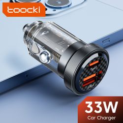 Bộ sạc ô tô Toocki 33W PD 20W sạc nhanh USB C cho điện thoại iPhone 15 14 13 12 11 Samsung S23 S22 Xiaomi Realme POCO