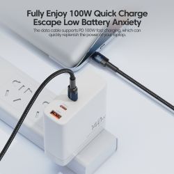 Toocki USB Type C to USB C Cable 100W PD 3.0 Quick Charge 4.0 Fast Charging Type C to Type C Cable for Macbook Samsung Xiaomi