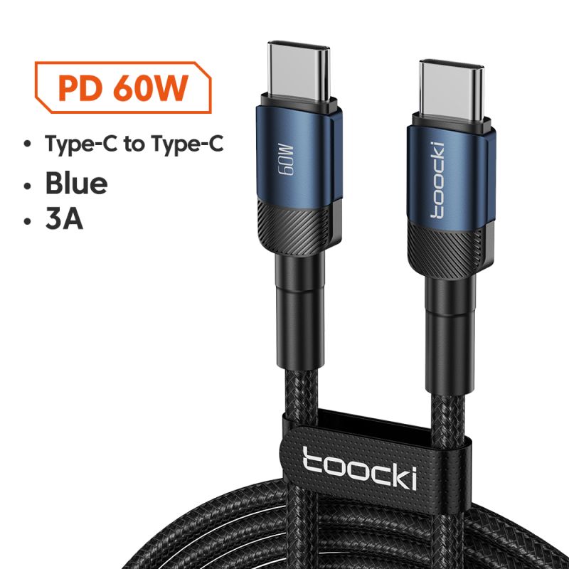Toocki USB Type C to USB C Cable 100W PD 3.0 Quick Charge 4.0 Fast Charging Type C to Type C Cable for Macbook Samsung Xiaomi
