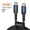 Toocki USB Type C to USB C Cable 100W PD 3.0 Quick Charge 4.0 Fast Charging Type C to Type C Cable for Macbook Samsung Xiaomi